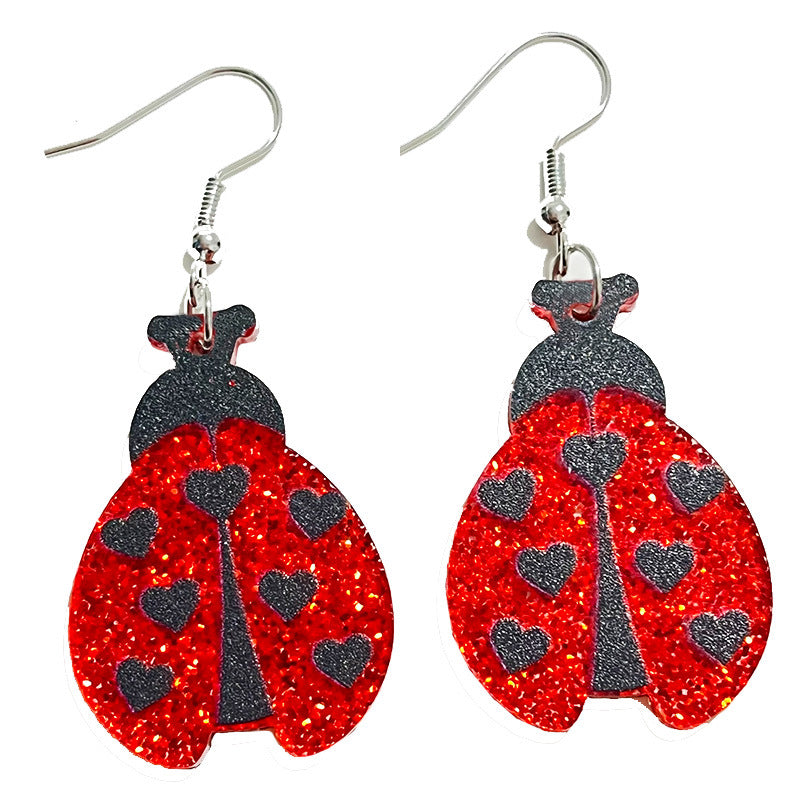 Wholesale Cute dwarf glitter acrylic earrings